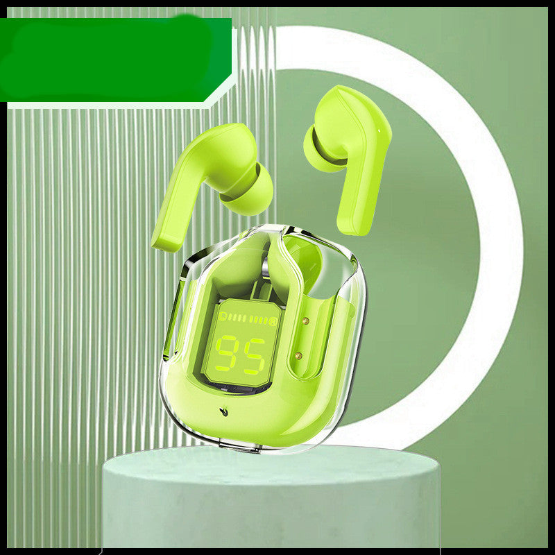 Novo Mini Transparente Sem Fio Bluetooth Headset Display Digital ENC Redução de Ruído Verdadeiro Desporto Música Sem Fio