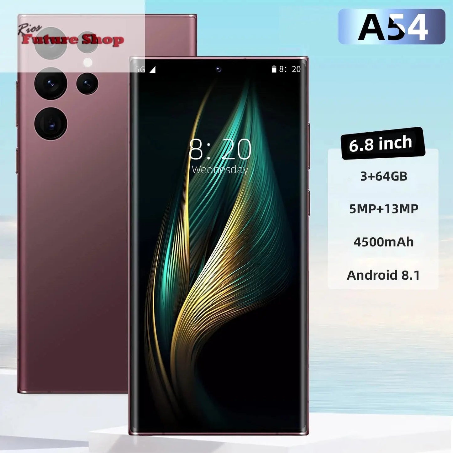 A54 5g mobile phone 6.8 inch 16Gb + 512Gb Android 13 - Rios Future Shop