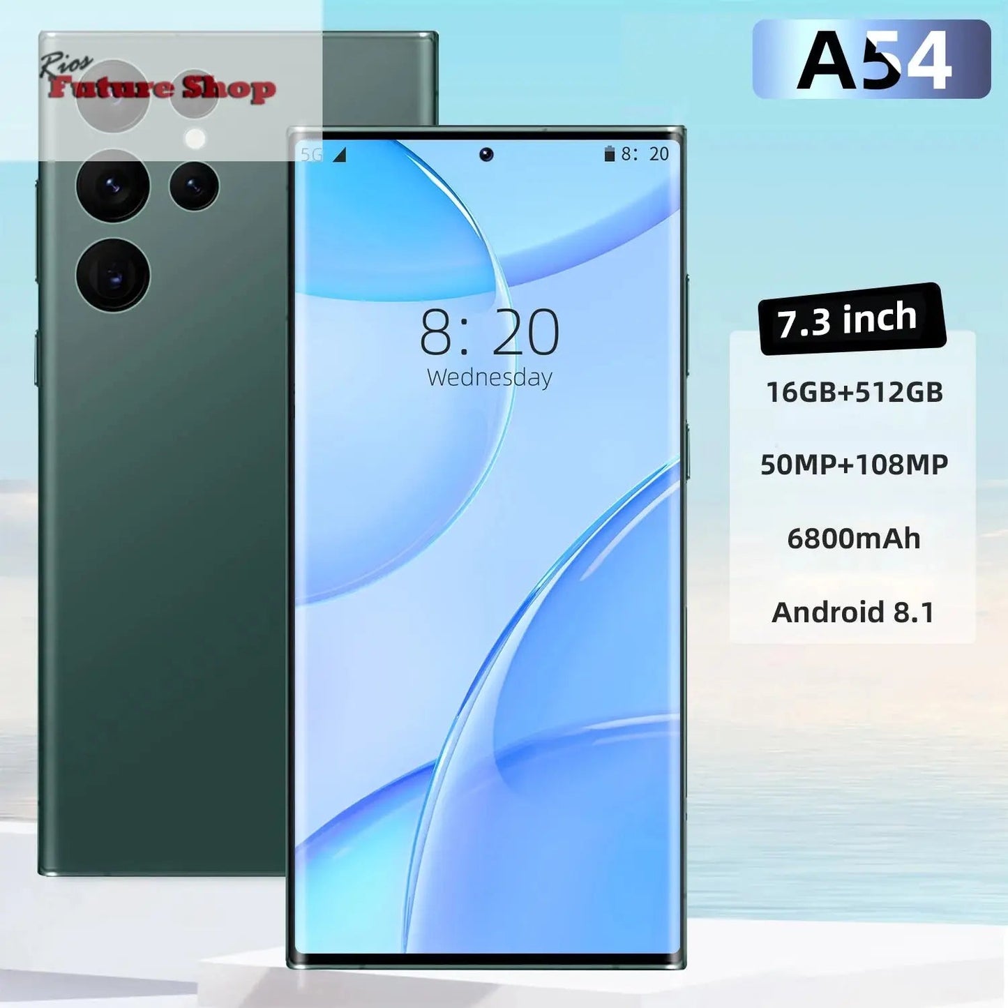 A54 5g mobile phone 6.8 inch 16Gb + 512Gb Android 13 - Rios Future Shop