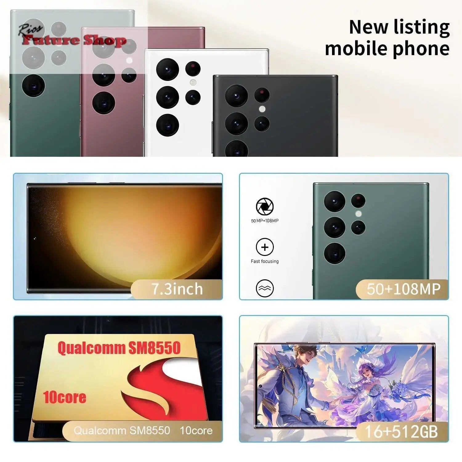 A54 5g mobile phone 6.8 inch 16Gb + 512Gb Android 13 - Rios Future Shop