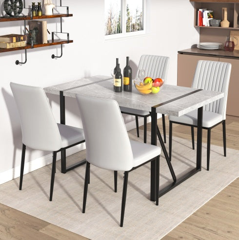 Mesa de comedor moderna, mesa de cocina de 55 pulgadas para 4 personas, mesa rectangular para comedor, oficina en casa, muebles de sala, fácil montaje.