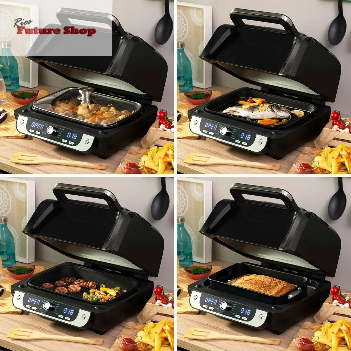 Airfry com Grill, Acessórios e Receitario I 12-1- 3400W 6L - Rios Future Shop