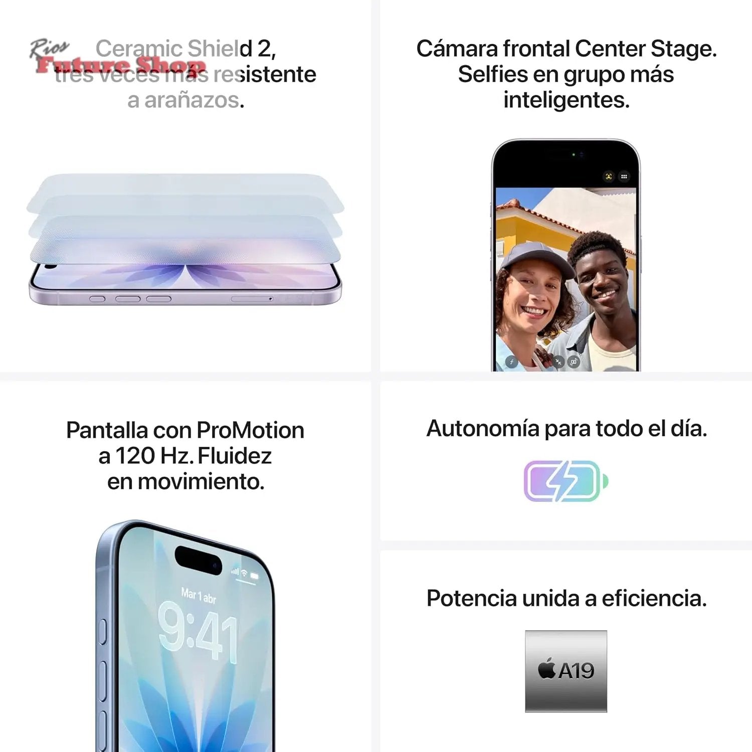 Apple iPhone 17 de 256 GB: Ecrã de 6,3 polegadas com promoção, chip A19, câmara frontal Center Stage, maior resistência a arranhões, autonomia para o dia inteiro; lavanda