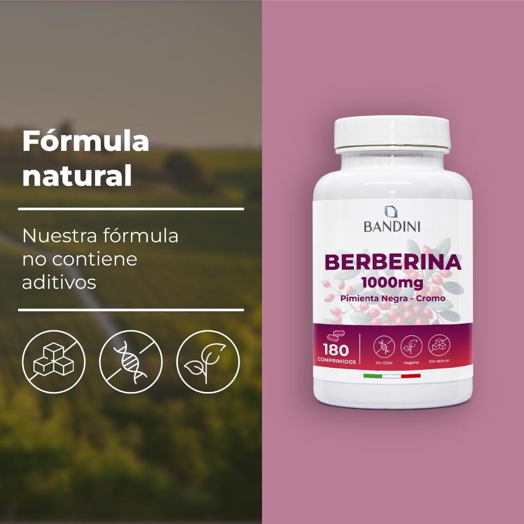 Bandini® Berberina 1000mg pura alta dosificación | 180 comprimidos veganos - Rios Future Shop