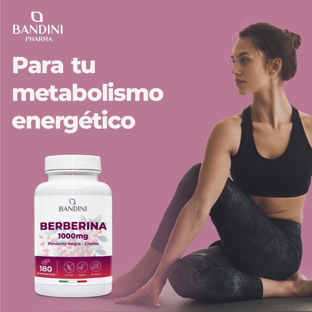 Bandini® Berberina 1000mg pura alta dosificación | 180 comprimidos veganos - Rios Future Shop