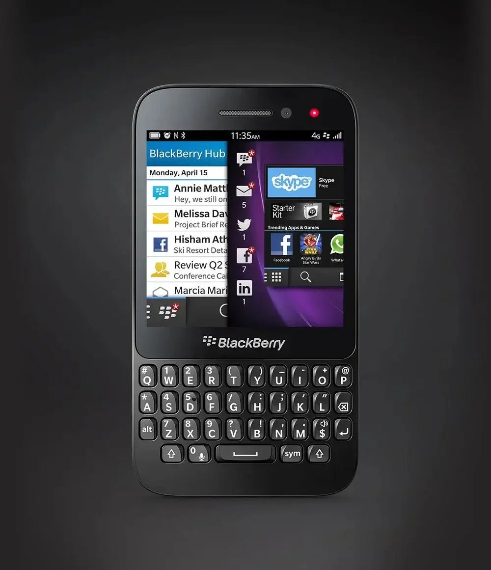 Blackberry Q5 4G Mobile Phone Unlocked 3.1" 2GB RAM 8GB ROM 5MP+2MP WIFI GPS q5 phone QWERTY Keyboard BlackBerryOS cellphone - Rios Future Shop