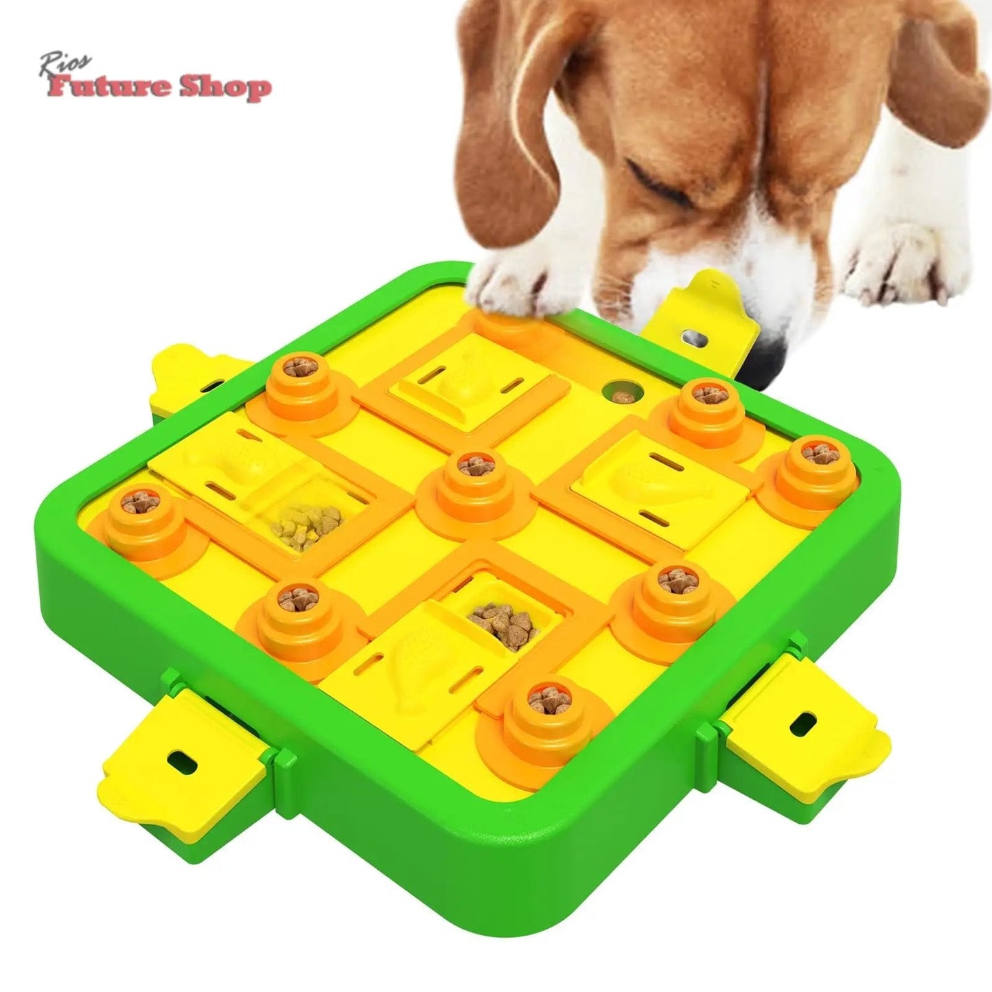 Dufuso Brinquedos interativos de alimentação lenta para a maioria dos cães, quebra-cabeças com 2 níveis de dificuldade, dispensador de prémios