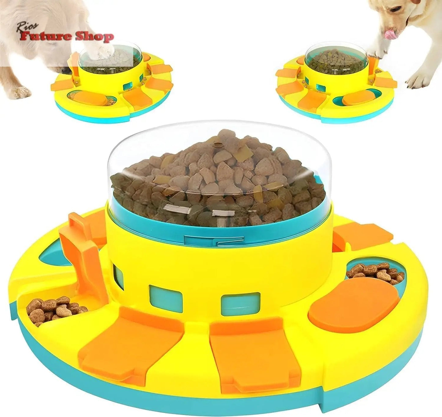 Dufuso Brinquedos interativos de alimentação lenta para a maioria dos cães, quebra-cabeças com 2 níveis de dificuldade, dispensador de prémios