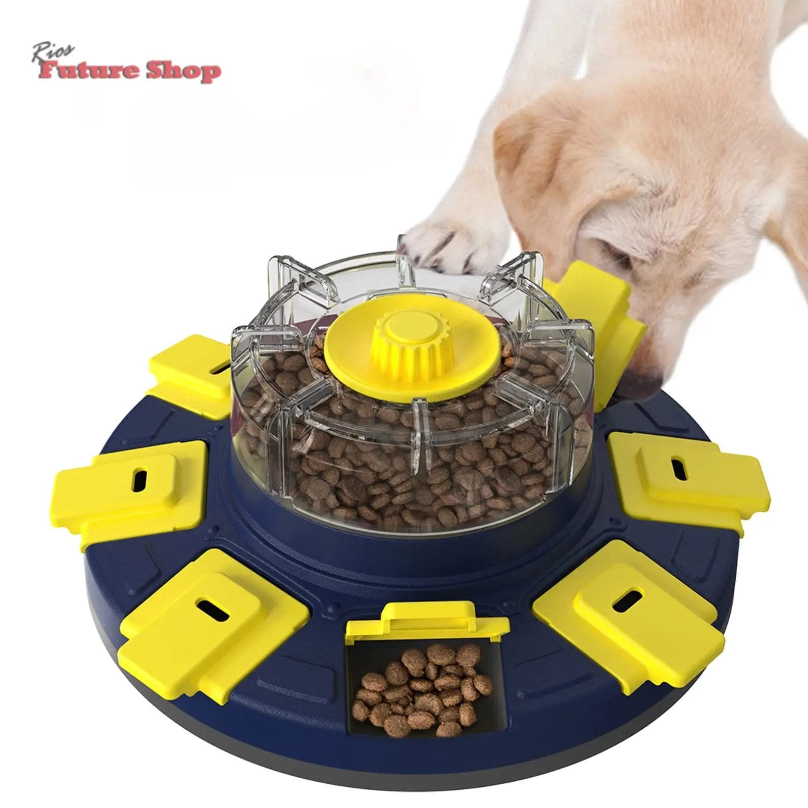 Dufuso Brinquedos interativos de alimentação lenta para a maioria dos cães, quebra-cabeças com 2 níveis de dificuldade, dispensador de prémios