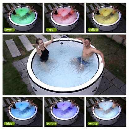 Inflatable Hot Tub, Portable Spa Pool, Outdoor Spa Center That Can Accommodate 4-6 People, With Lid And 6 Colored Light Beads