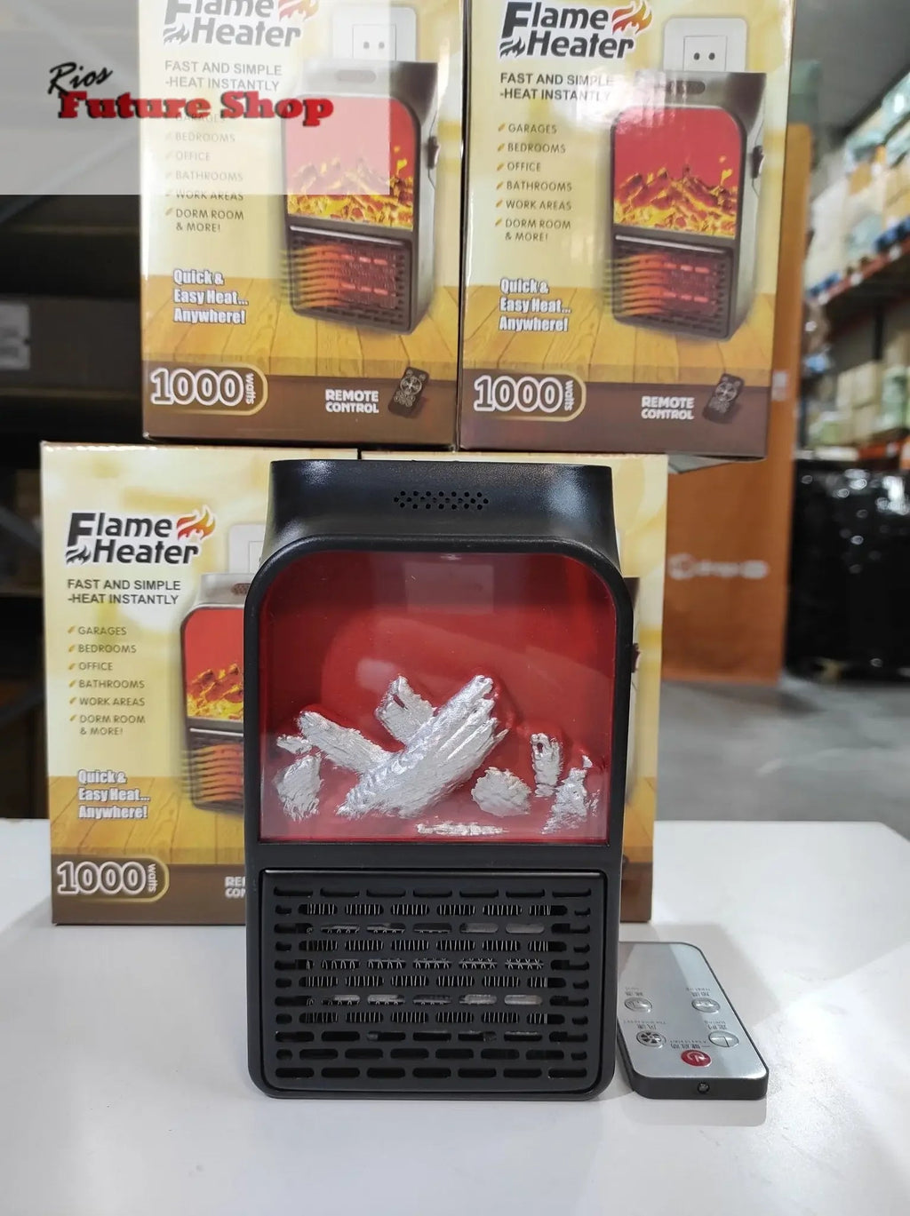 Calefactor chimenea con mando 1000 Watts - Rios Future Shop