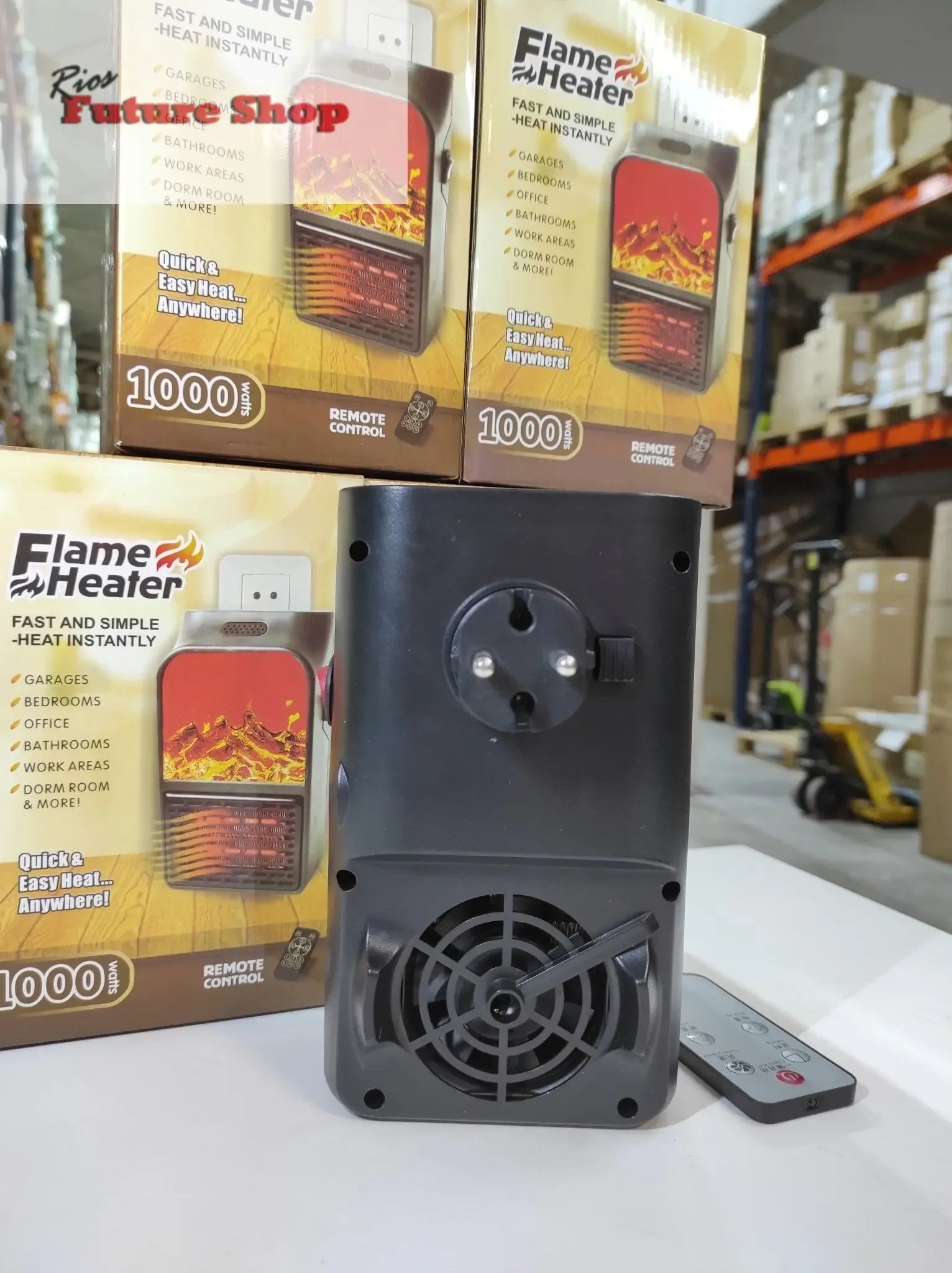 Calefactor chimenea con mando 1000 Watts - Rios Future Shop
