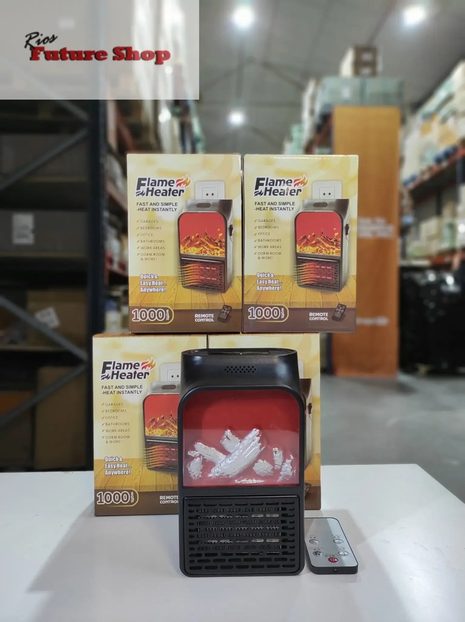 Calefactor chimenea con mando 1000 Watts - Rios Future Shop