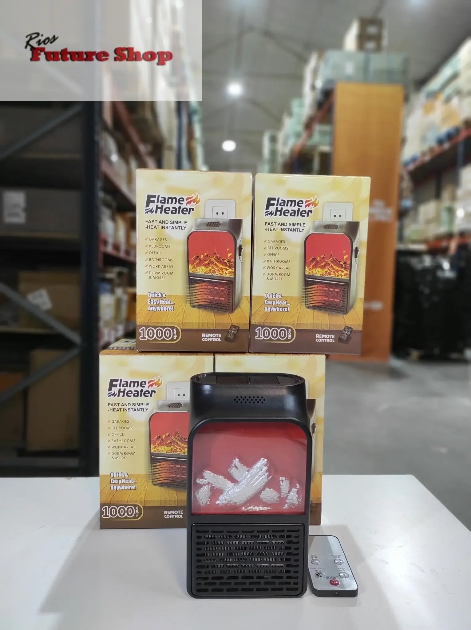 Calefactor chimenea con mando 1000 Watts - Rios Future Shop