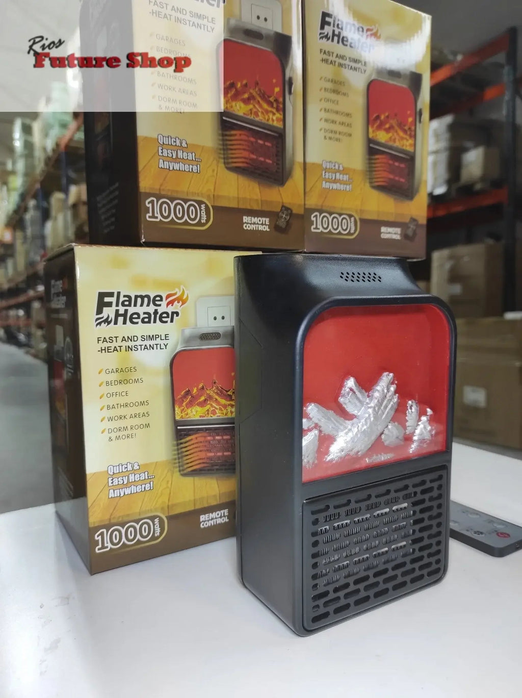 Calefactor chimenea con mando 1000 Watts - Rios Future Shop