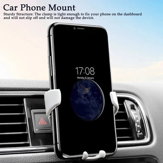 Car Phone Mount Universal Gravity Auto Phone Holder Car Air Vent Clip Mount Mobile Phone Holder CellPhone Stand Support - Rios Future Shop