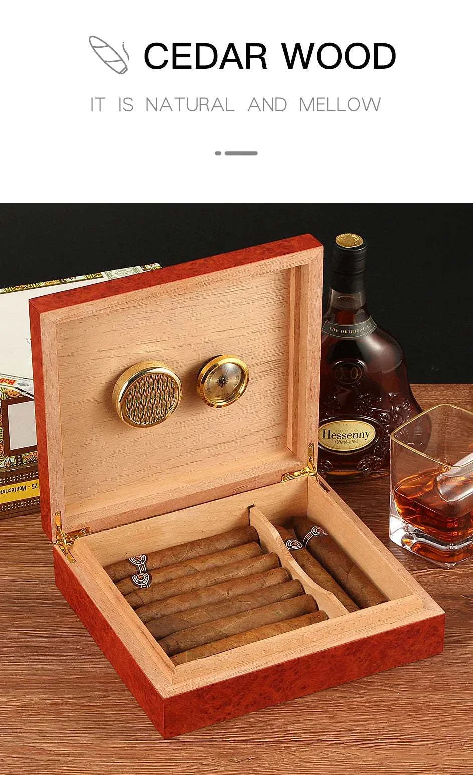 Cohiba Cedar Wood Travel Humidor - Rios Future Shop