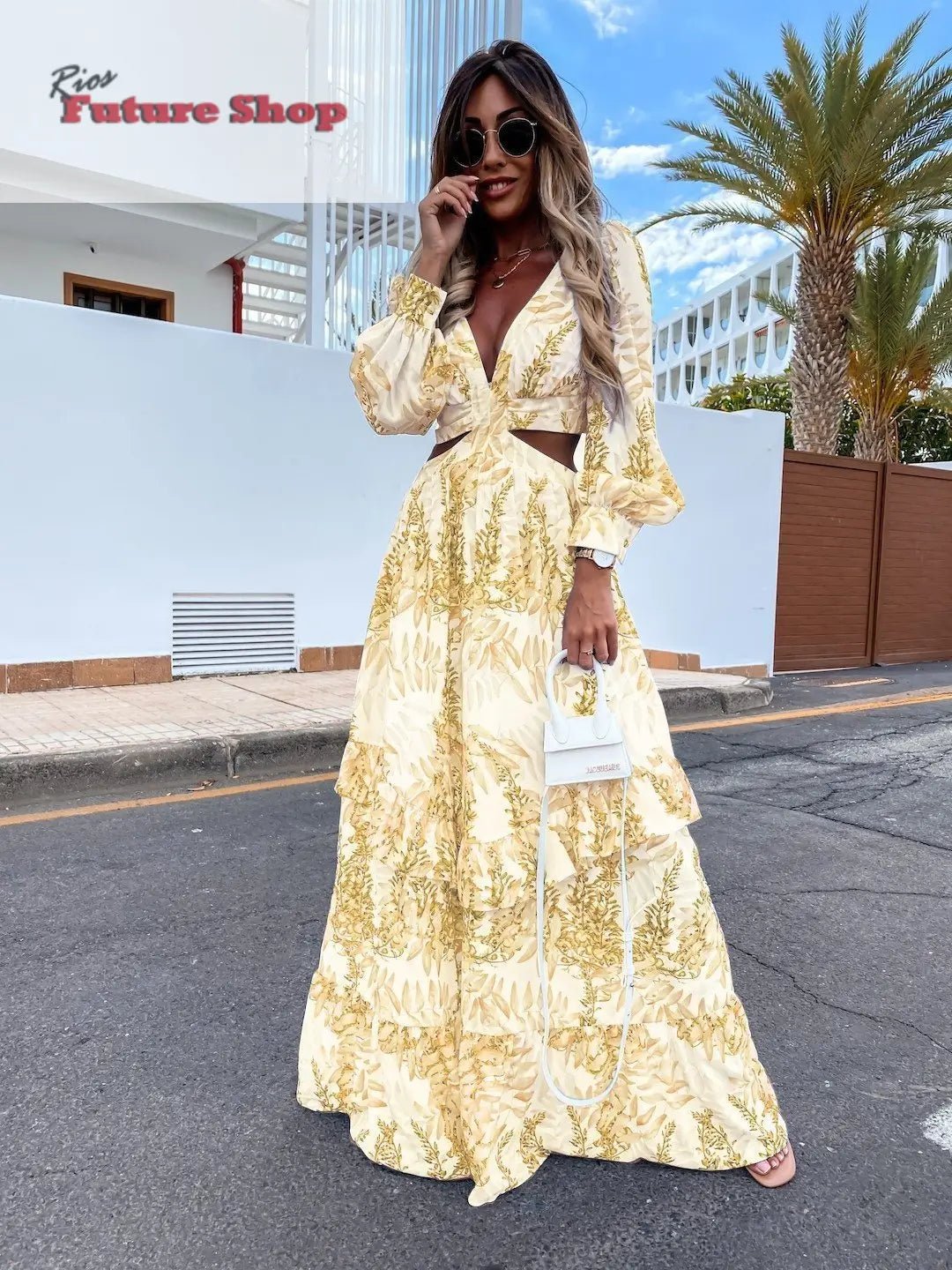 Elegant Women's V - neck Dresses 2025 Summer - Rios Future Shop