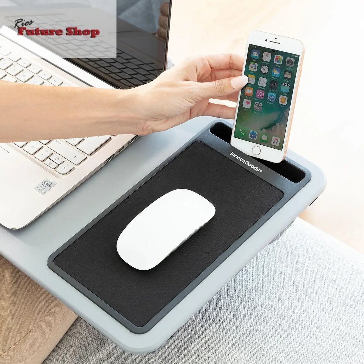 Escritorio Portátil para Ordenador con Cojín XL Deskion InnovaGoods - Rios Future Shop