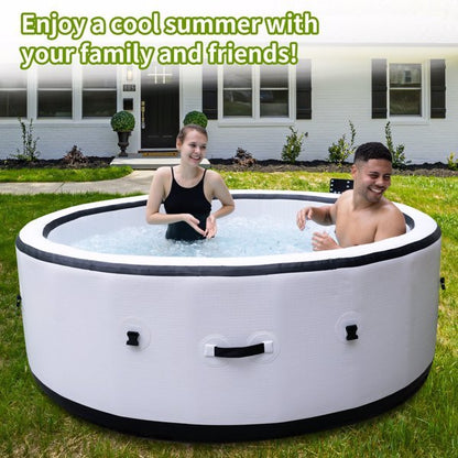 Inflatable Hot Tub, Portable Spa Pool, Outdoor Spa Center That Can Accommodate 4-6 People, With Lid And 6 Colored Light Beads