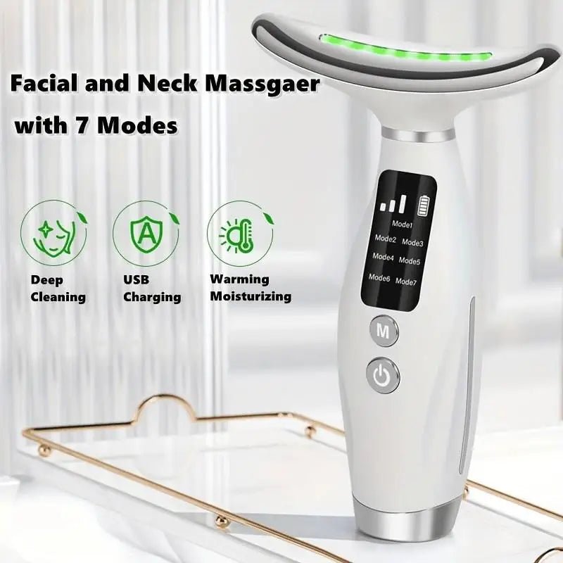 Facial Lift 7 Modes Electric Vibration Massage Skin Tightening LED Double Chin Neck Skin Care - Rios Future Shop
