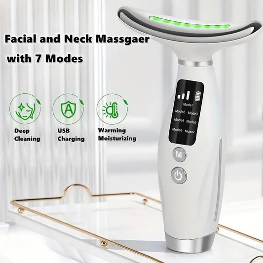 Facial Lift 7 Modes Electric Vibration Massage Skin Tightening LED Double Chin Neck Skin Care - Rios Future Shop
