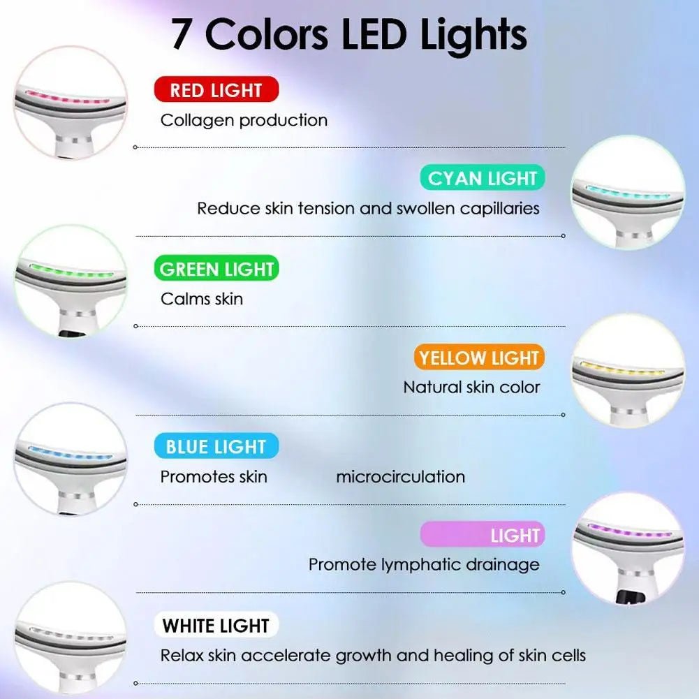 Facial Lift 7 Modes Electric Vibration Massage Skin Tightening LED Double Chin Neck Skin Care - Rios Future Shop