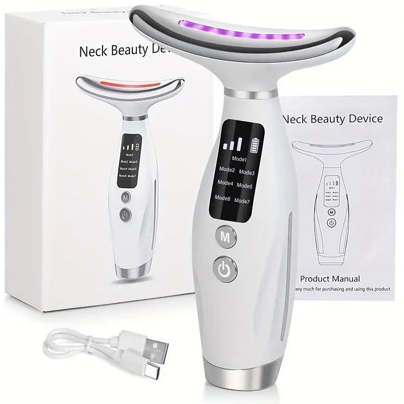 Facial Lift 7 Modes Electric Vibration Massage Skin Tightening LED Double Chin Neck Skin Care - Rios Future Shop