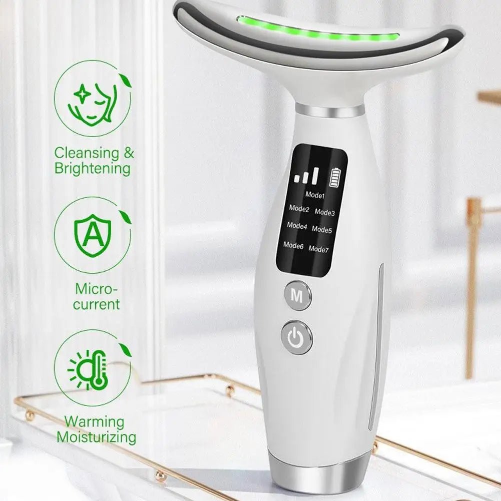 Facial Lift 7 Modes Electric Vibration Massage Skin Tightening LED Double Chin Neck Skin Care - Rios Future Shop