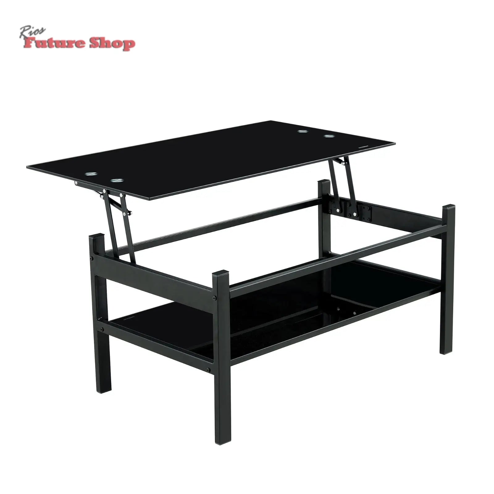 glass-lift-top-coffee-table-2-layer-tempered-glass-modern-simple-black-2733189 - Rios Future Shop