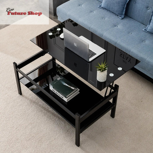 glass-lift-top-coffee-table-2-layer-tempered-glass-modern-simple-black-9874520 - Rios Future Shop