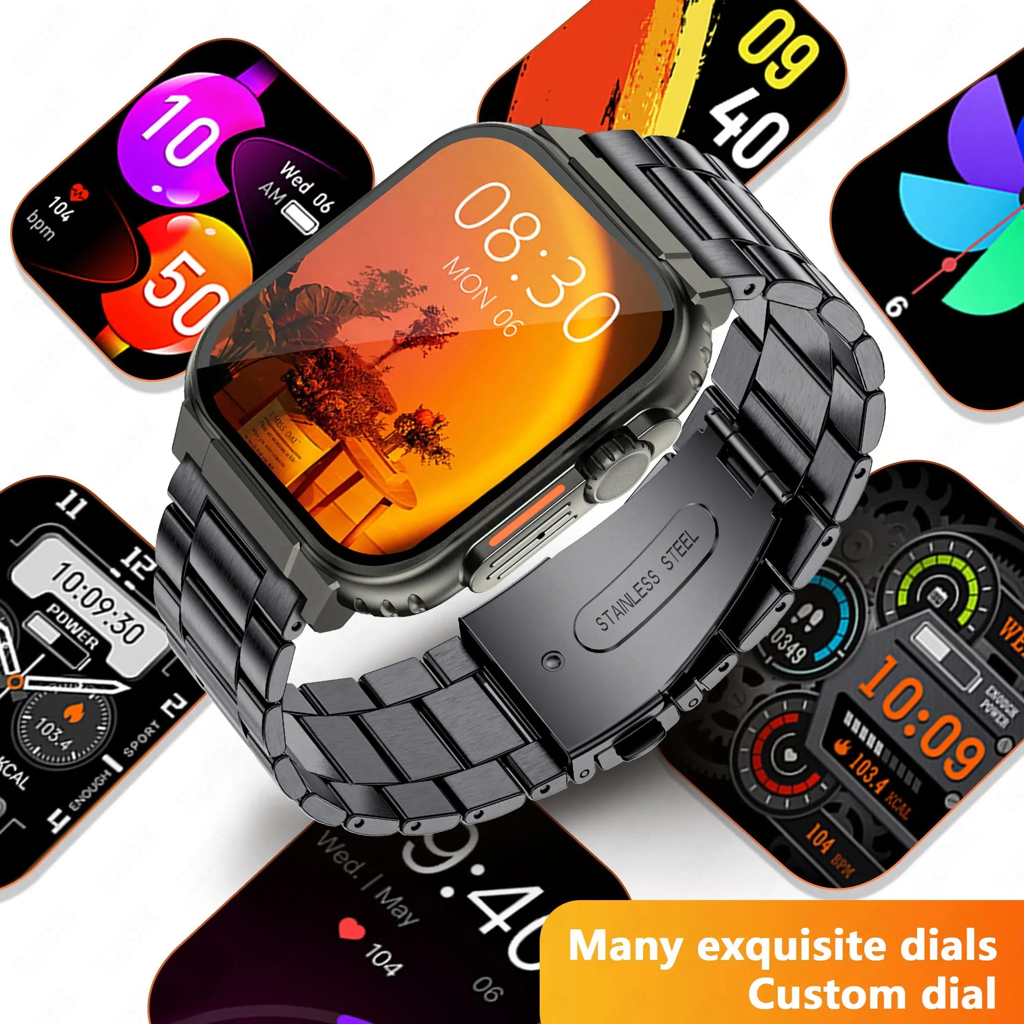 Heavy Duty Smart Watches for Men - Rios Future ShopSmart Watch3:-3BW0504;191288010:-9C - black steel mesh + gift strap