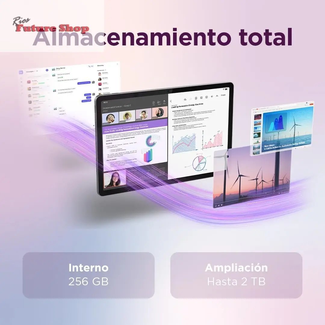 Lenovo Idea Tab – Tablet 11" 2.5K (MediaTek Dimensity 6300, 8 GB RAM, 256 GB UFS, 90 Hz, 4 Altavoces, Wi-Fi 5, Bluetooth 5.2, Android 15) Color Gris – Incluye Teclado Folio + Tab Pen