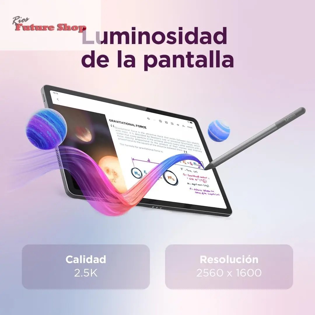 Lenovo Idea Tab – Tablet 11" 2.5K (MediaTek Dimensity 6300, 8 GB RAM, 256 GB UFS, 90 Hz, 4 Altavoces, Wi-Fi 5, Bluetooth 5.2, Android 15) Color Gris – Incluye Teclado Folio + Tab Pen