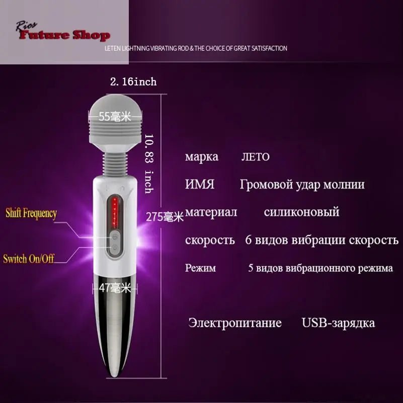 LETEN Vibrator Sex Toy For Women 360 Rotating Handheld Powerful Vibration Massager Cordless Female Masturbator - Rios Future Shop