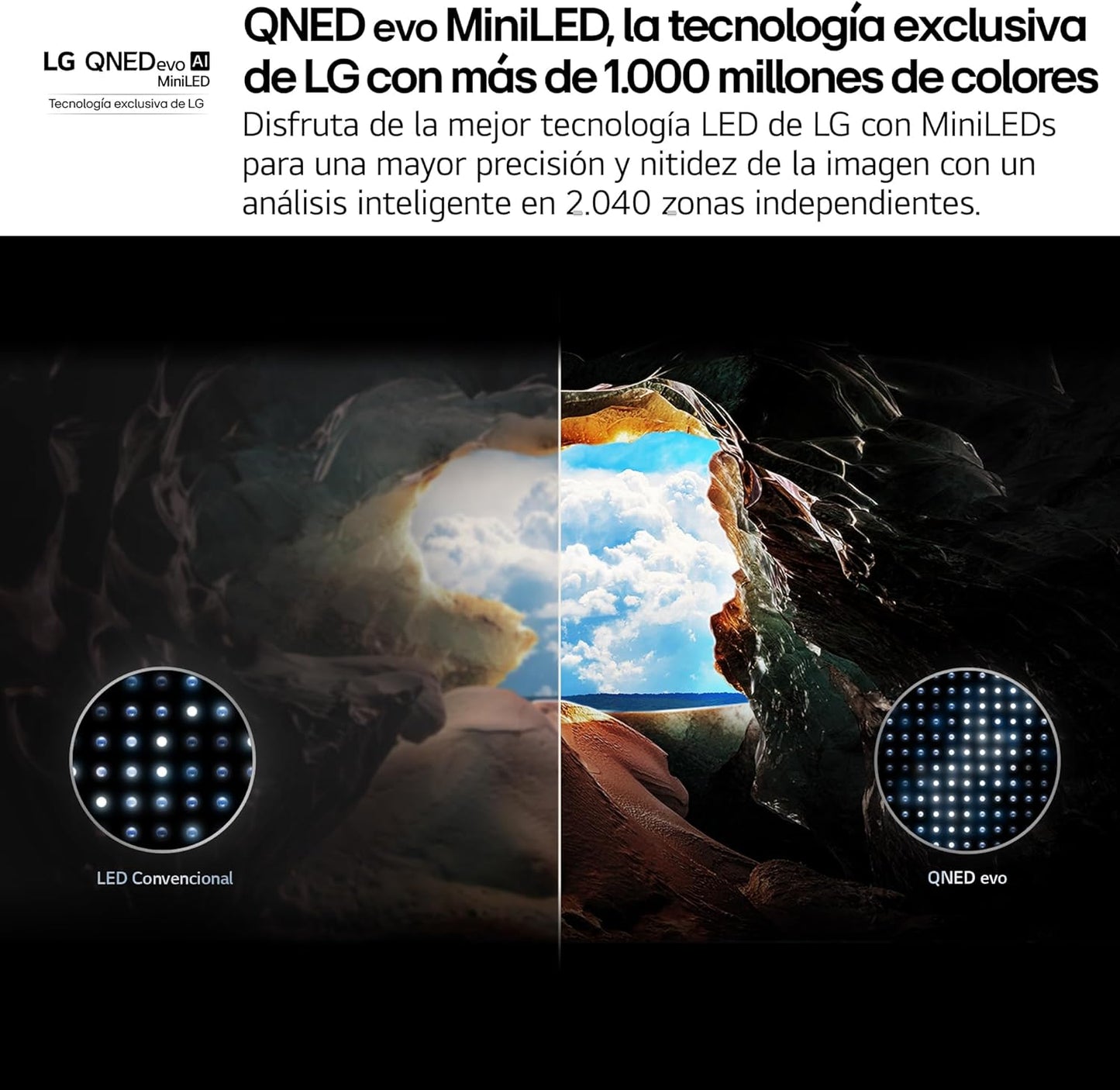LG 55QNED84A6C Televisão de 55", 4K QNED EVO, Smart TV, WebOS 25, processador potente e inteligente, Super Upscaling, Dolby Dilgital Plus, Alexa/Google Assistant, preto