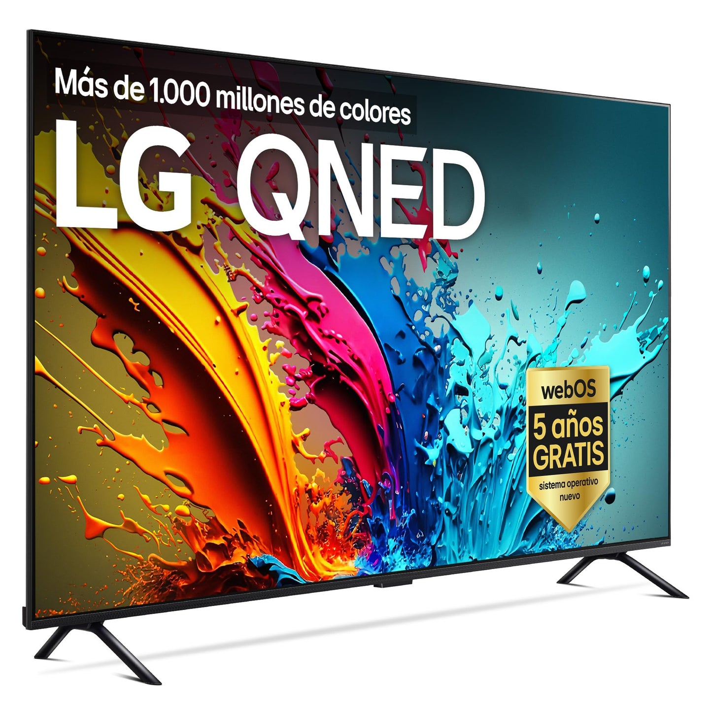 LG 55QNED84A6C Televisão de 55", 4K QNED EVO, Smart TV, WebOS 25, processador potente e inteligente, Super Upscaling, Dolby Dilgital Plus, Alexa/Google Assistant, preto