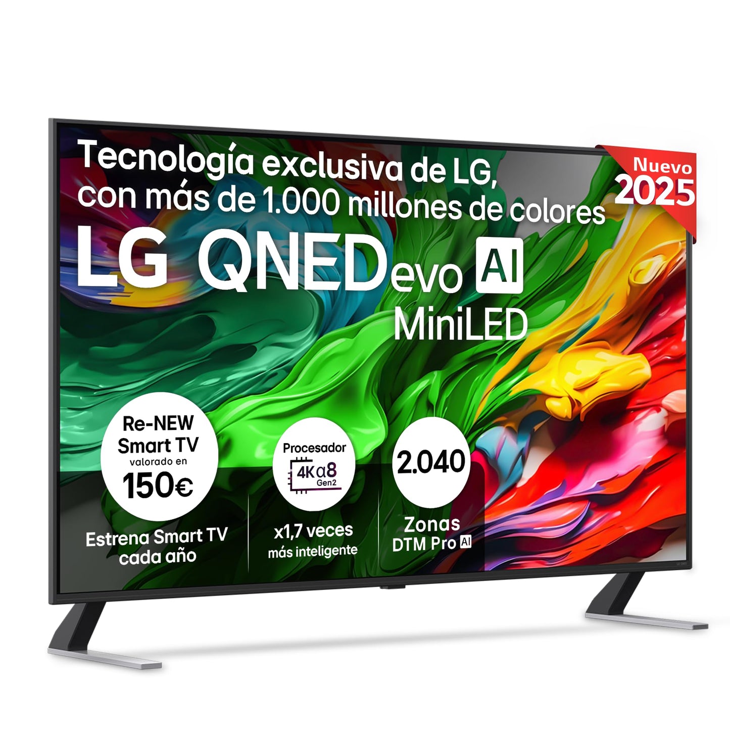 LG 55QNED84A6C Televisão de 55", 4K QNED EVO, Smart TV, WebOS 25, processador potente e inteligente, Super Upscaling, Dolby Dilgital Plus, Alexa/Google Assistant, preto
