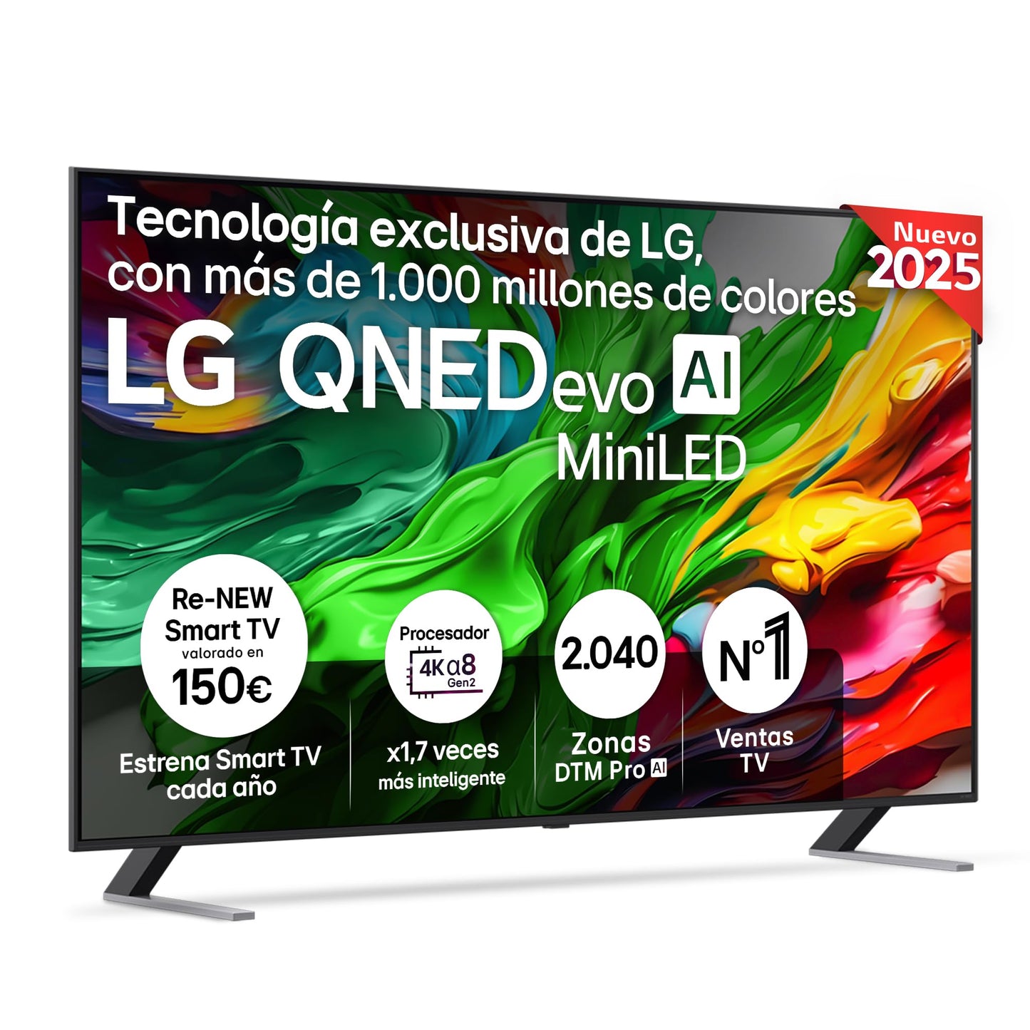 LG 55QNED84A6C Televisão de 55", 4K QNED EVO, Smart TV, WebOS 25, processador potente e inteligente, Super Upscaling, Dolby Dilgital Plus, Alexa/Google Assistant, preto