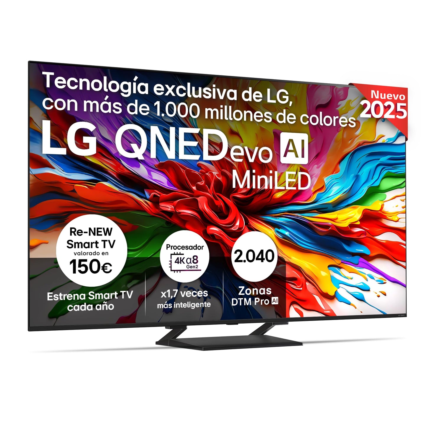 LG 55QNED84A6C Televisão de 55", 4K QNED EVO, Smart TV, WebOS 25, processador potente e inteligente, Super Upscaling, Dolby Dilgital Plus, Alexa/Google Assistant, preto