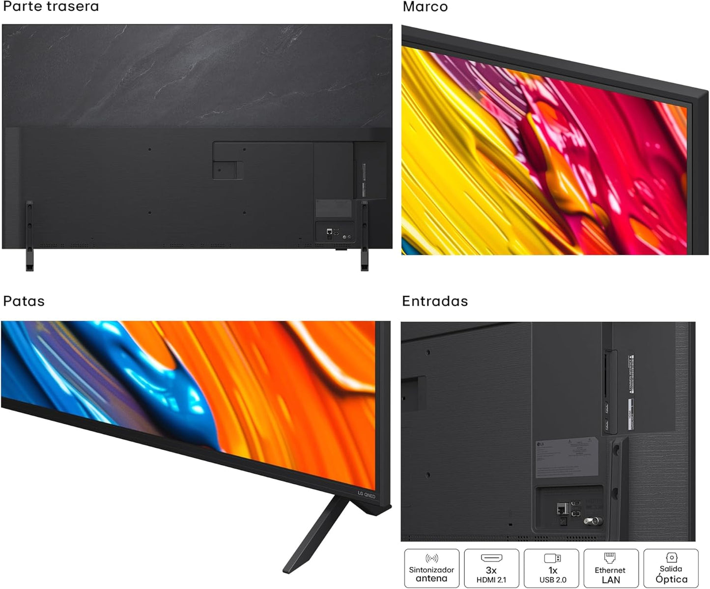 LG 55QNED84A6C Televisão de 55", 4K QNED EVO, Smart TV, WebOS 25, processador potente e inteligente, Super Upscaling, Dolby Dilgital Plus, Alexa/Google Assistant, preto