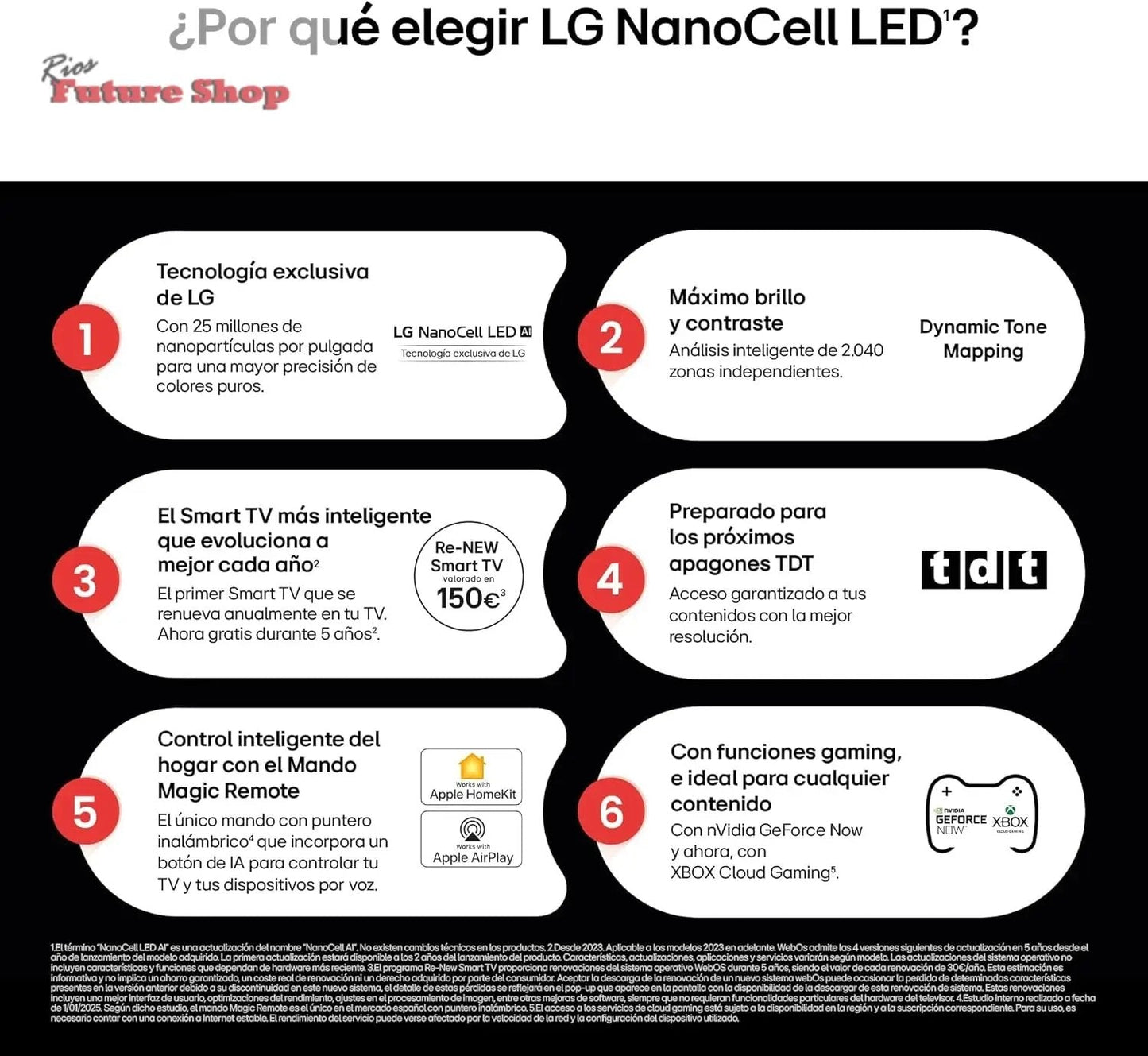 LG 75NANO80A6B Televisão de 75", 4K, NanoCell, Smart TV, LED IA, WebOS 25, processador potente e inteligente, Super Upscaling, Dolby Digital Plus, Alexa/Google Assistant, preto