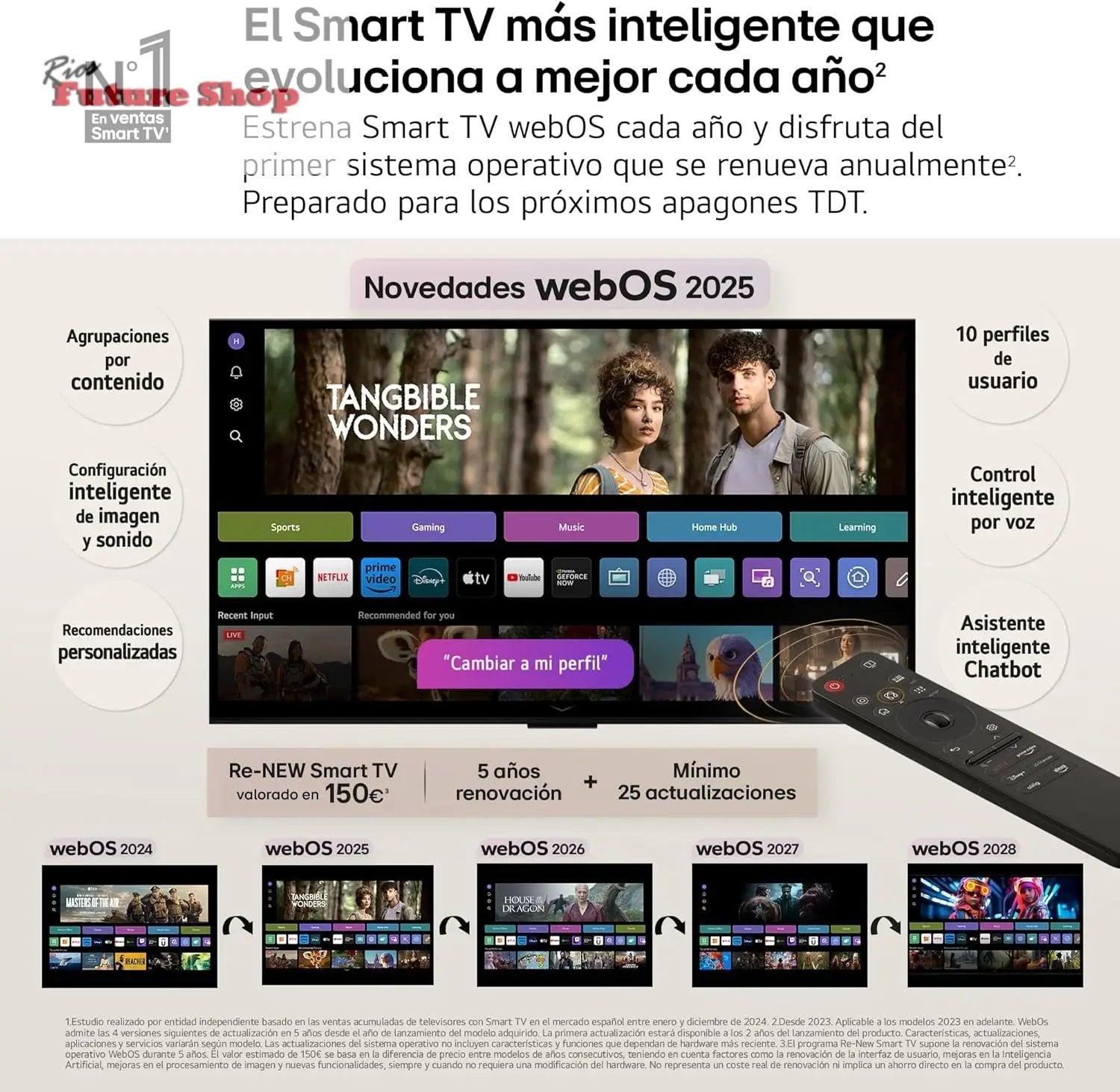 LG 75NANO80A6B Televisão de 75", 4K, NanoCell, Smart TV, LED IA, WebOS 25, processador potente e inteligente, Super Upscaling, Dolby Digital Plus, Alexa/Google Assistant, preto