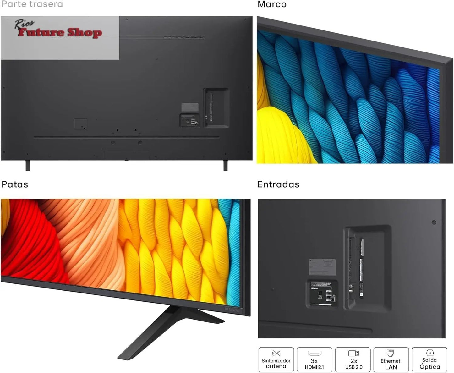 LG 75NANO80A6B Televisão de 75", 4K, NanoCell, Smart TV, LED IA, WebOS 25, processador potente e inteligente, Super Upscaling, Dolby Digital Plus, Alexa/Google Assistant, preto