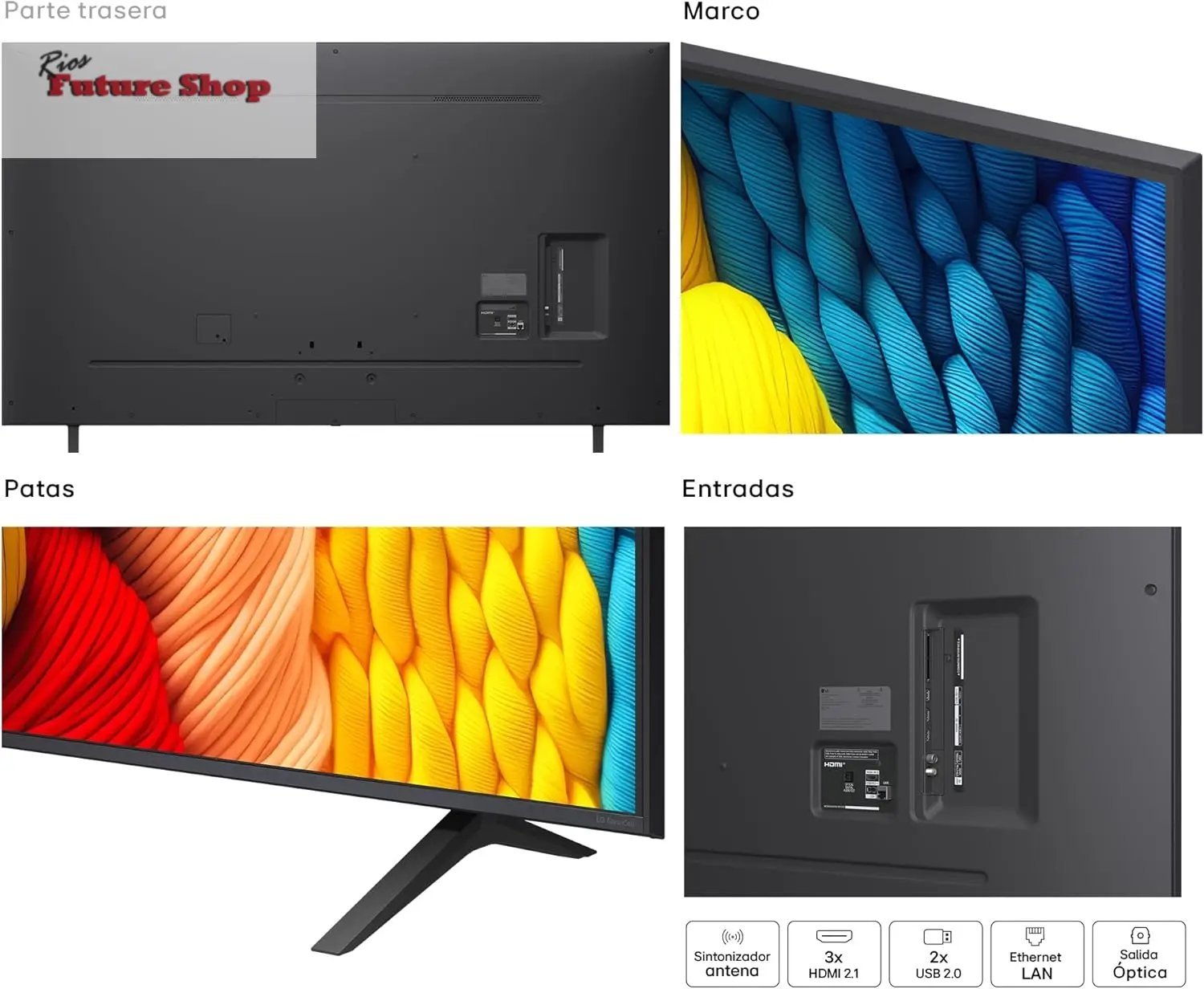 LG 75NANO80A6B Televisão de 75", 4K, NanoCell, Smart TV, LED IA, WebOS 25, processador potente e inteligente, Super Upscaling, Dolby Digital Plus, Alexa/Google Assistant, preto