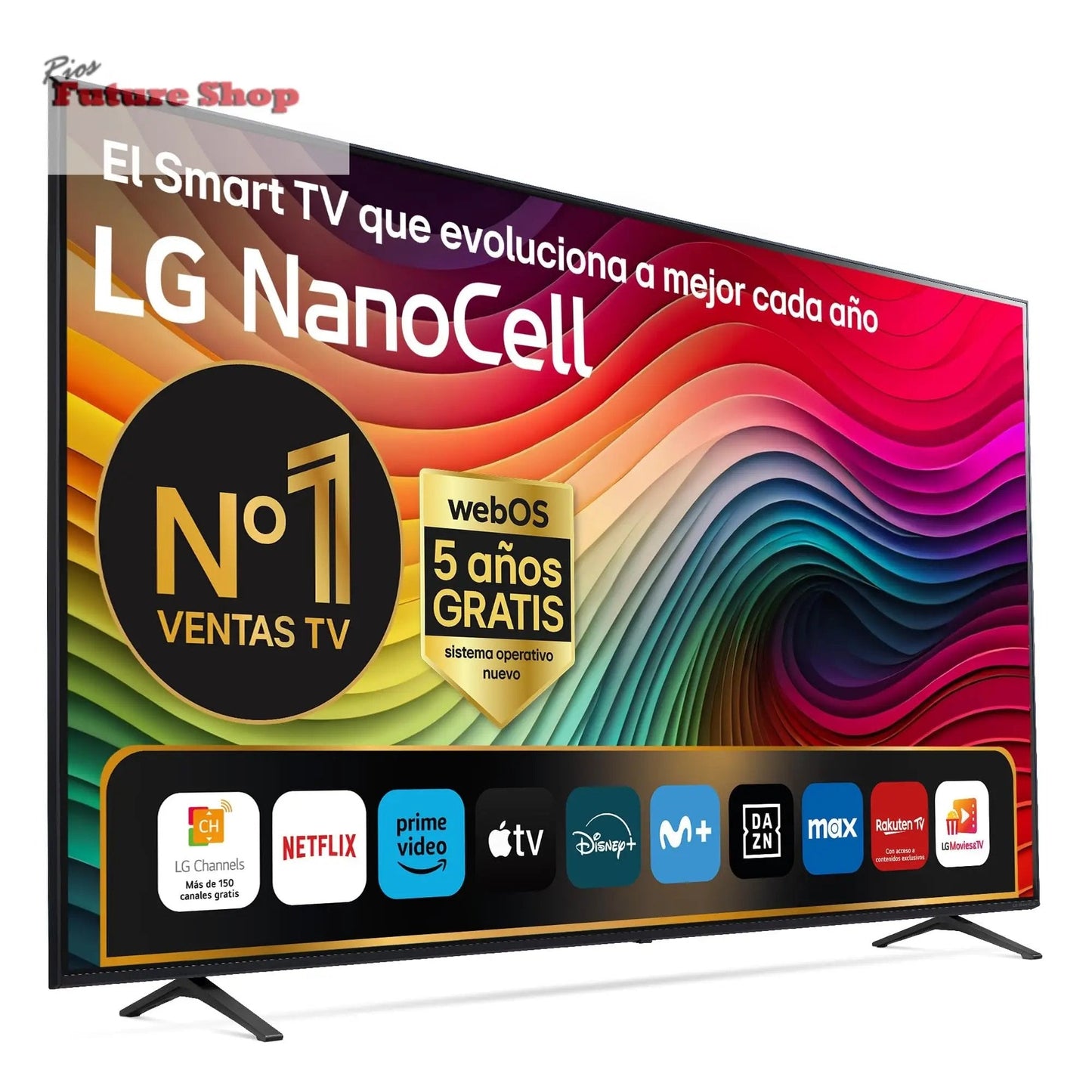 LG 75NANO80A6B Televisão de 75", 4K, NanoCell, Smart TV, LED IA, WebOS 25, processador potente e inteligente, Super Upscaling, Dolby Digital Plus, Alexa/Google Assistant, preto