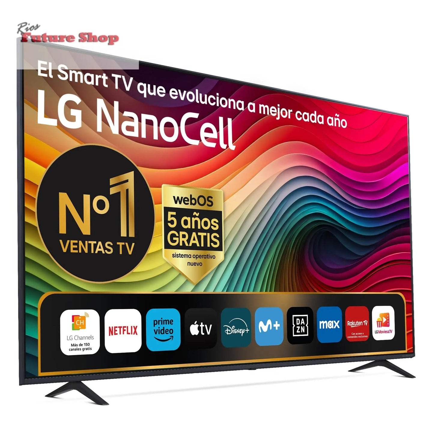 LG 75NANO80A6B Televisão de 75", 4K, NanoCell, Smart TV, LED IA, WebOS 25, processador potente e inteligente, Super Upscaling, Dolby Digital Plus, Alexa/Google Assistant, preto