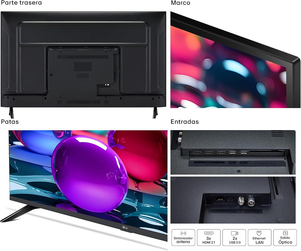 LG 55UA73006LA - TV 55", UHD 4K, WebOS 25, Ultimate IA, HDR10 Pro, Super Upscaling, Dolby Digital Plus, Google Assistant, Black