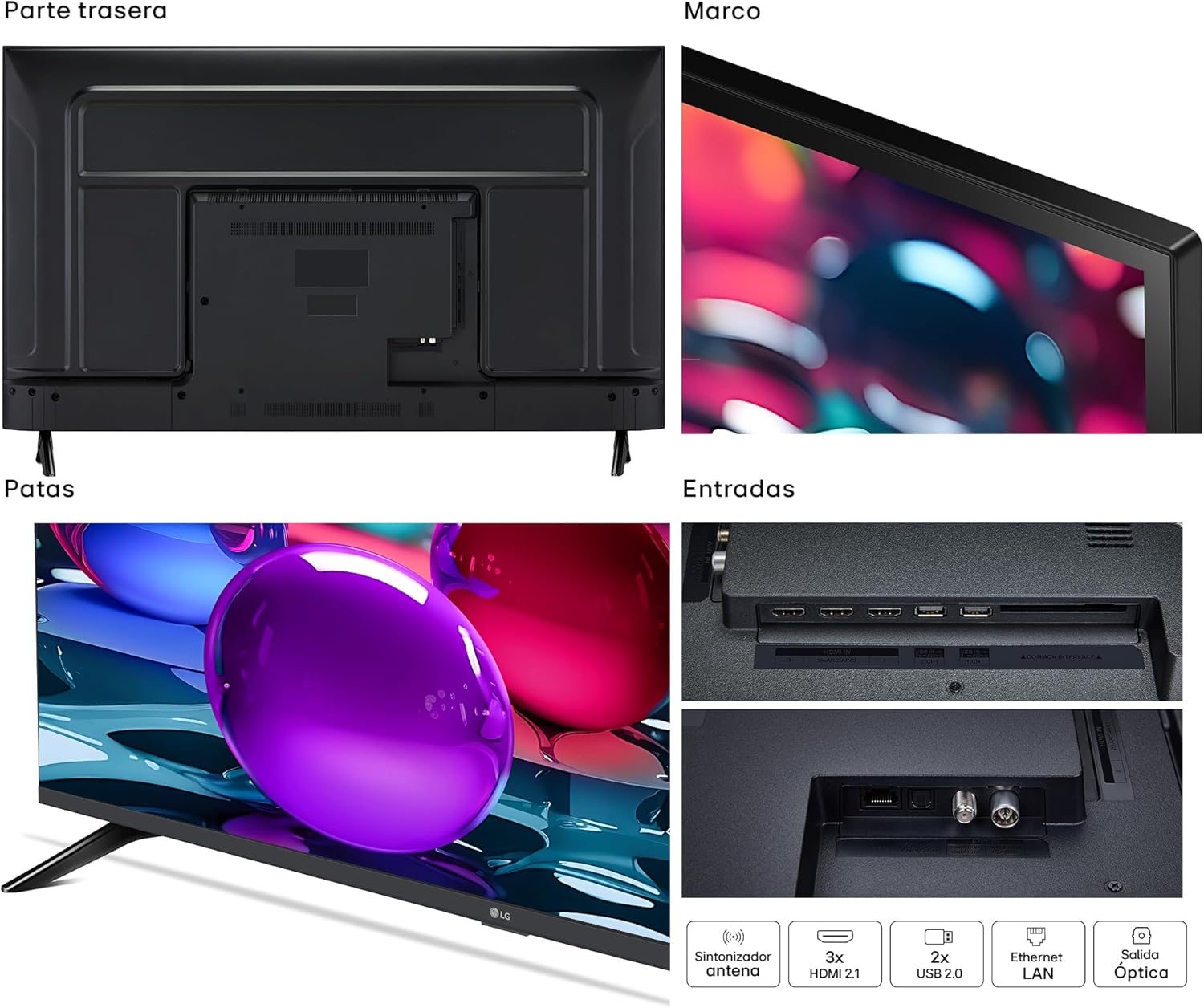 LG 55UA73006LA - TV 55", UHD 4K, WebOS 25, Ultimate IA, HDR10 Pro, Super Upscaling, Dolby Digital Plus, Google Assistant, Black