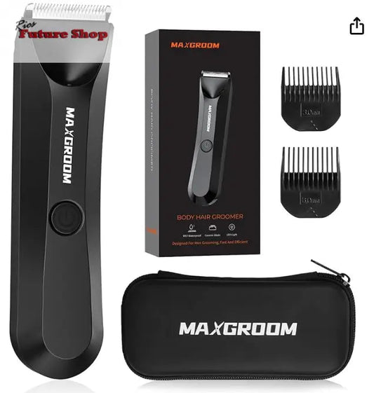 MAXGROOM Máquina de barbear corporal masculina, máquina de depilação corporal homem com luz LED, adequada para duche, para barba, axilas etc. - Rios Future Shop